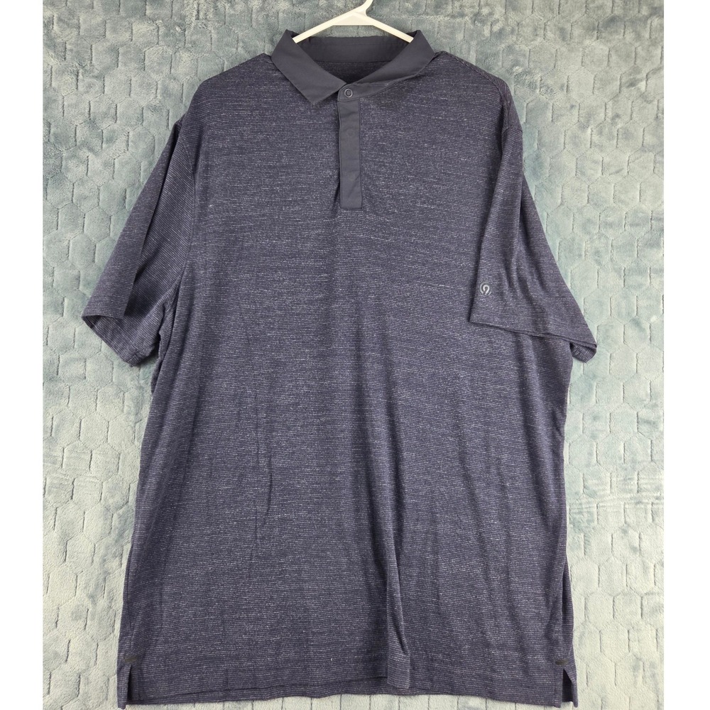 Champion C9 Mens XL Performance Polo Shirt Blue Space Dye Short Sleeve Golf‎ Tee
